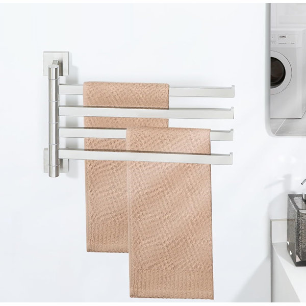 Swivel Towel Rack with Hook Foldable Towel Bar with 4